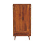 Chestnut Wardrobe - Curved by Maple Manor, solid wood curved cabinet with two doors and lower drawer.