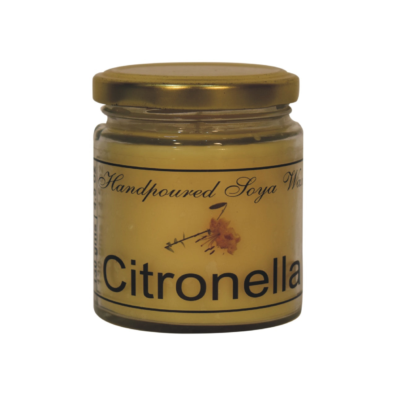 Citronella scented candle on a white background  