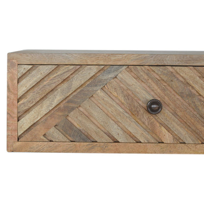 Floating Bedside - Line Carved