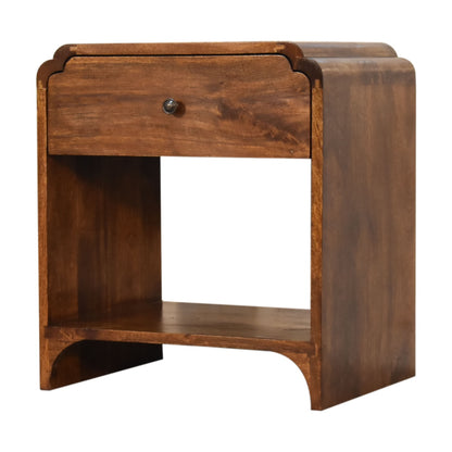 Bedside Solid Wood Newton by Maple Manor bedside table in solid wood with drawer and round knob