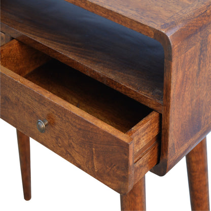 Chestnut Console Table Curved
