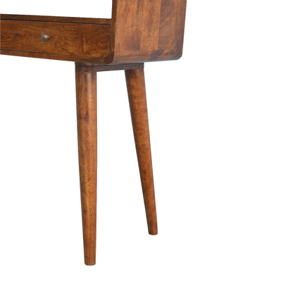 Chestnut Console Table Curved