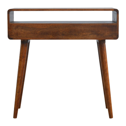 Chestnut Console Table Curved