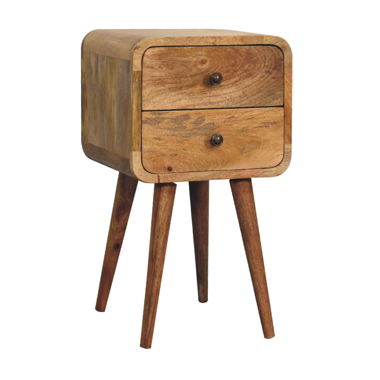 Mini Oak-ish Bedside Curved