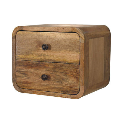 Wall mounted Bedside - Mini Curved Oak finish