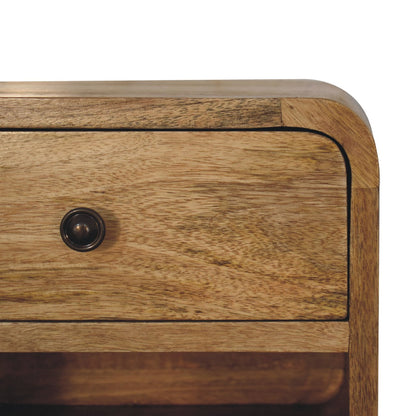 Wall mounted Bedside - Mini Curved Oak finish