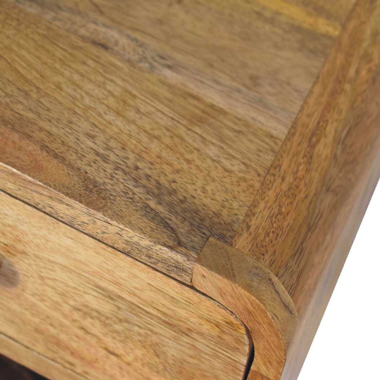 Wall mounted Bedside - Mini Curved Oak finish