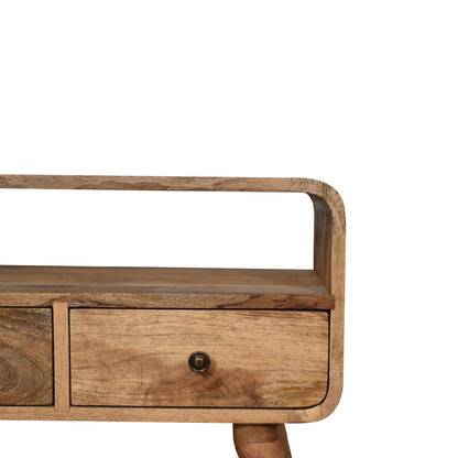 Oak-ish Media Unit Mini Curved
