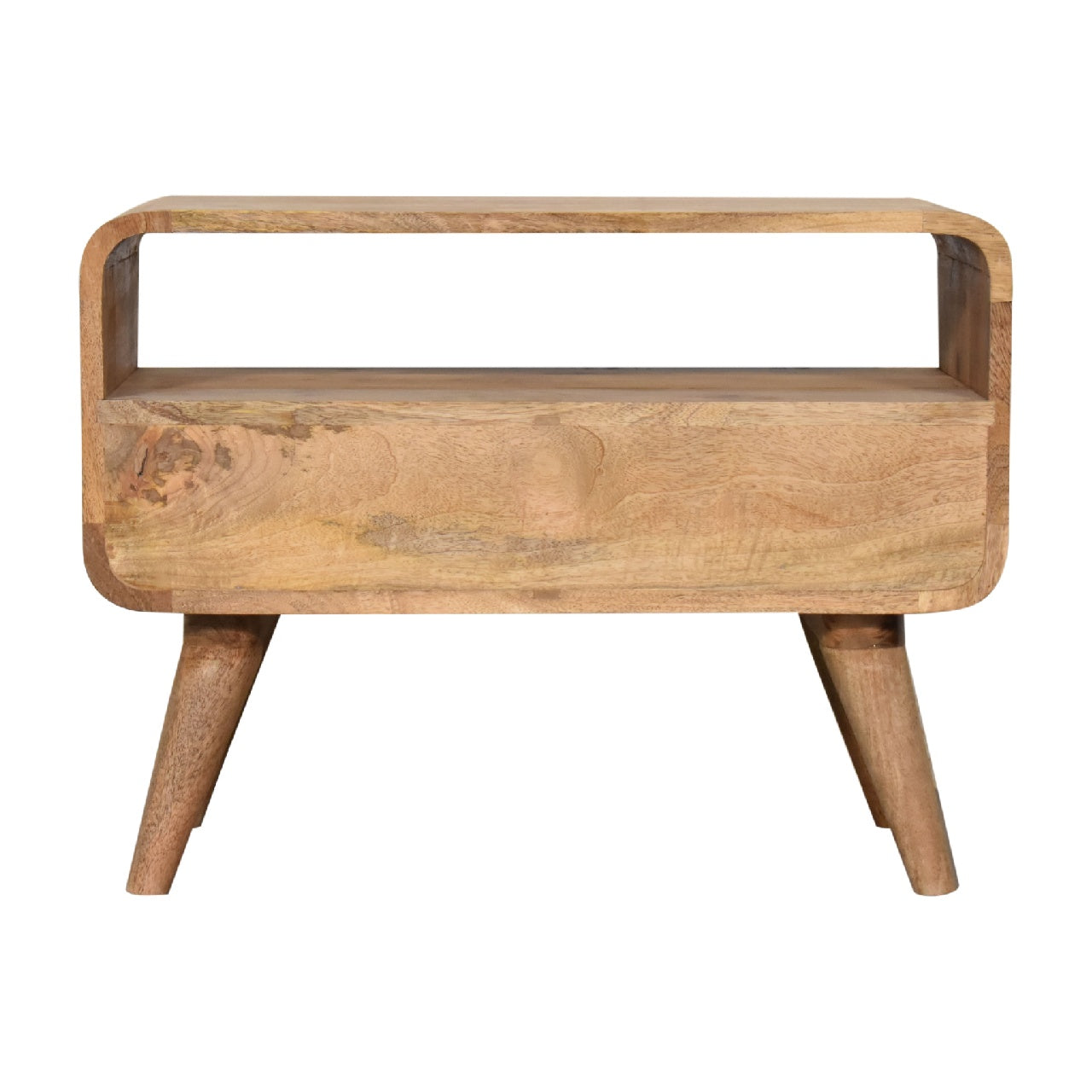 Oak-ish Media Unit Mini Curved