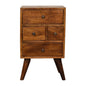 Chestnut Bedside 4 Drawer Multi by Maple Manor solid wood bedside table in warm chestnut with four drawers