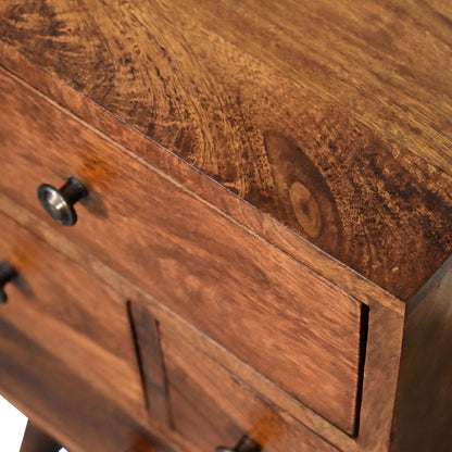 Chestnut Bedside 4 Drawer Multi