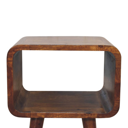 Bedside - Mini Chestnut Curved Open