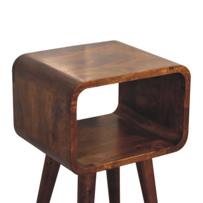 Bedside - Mini Chestnut Curved Open