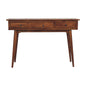 Chestnut Console Table - Large 3 Drawer by Maple Manor in chestnut solid wood, three drawers with round knobs