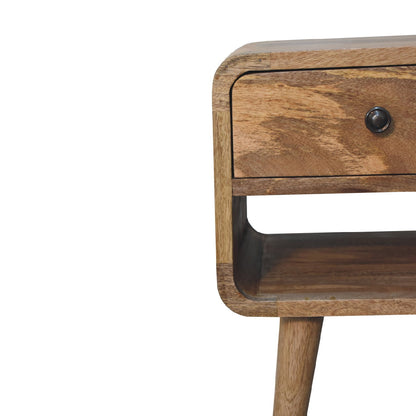 Mini Oak-ish Bedside Curve Lower