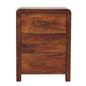 3 Drawer Bedside - Aspen by Maple Manor solid wood bedside table in warm brown with three drawers