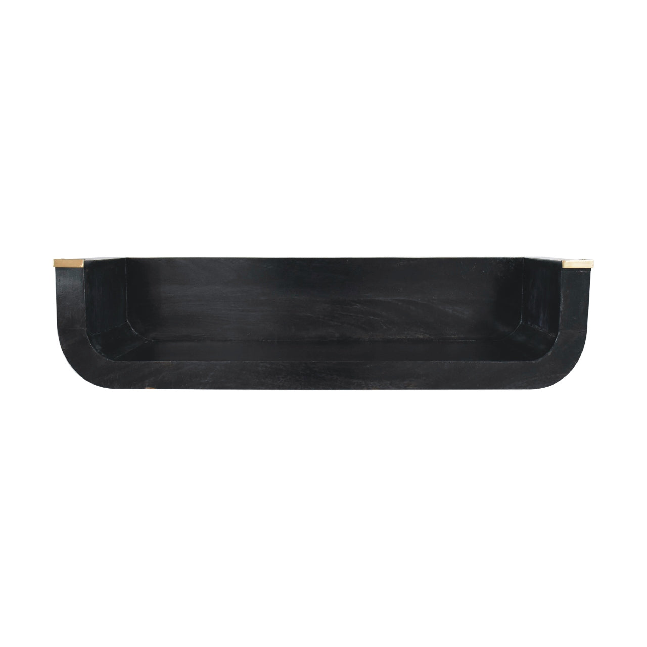 Floating Console Table - Indira by Maple Manor in dark mango wood with curved floating shelf front