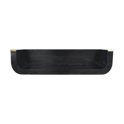 Floating Console Table - Indira by Maple Manor in dark mango wood with curved floating shelf front