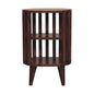 Chestnut Bedside - Ariella Double Shelf by Maple Manor solid wood bedside table in chestnut brown with two shelves.