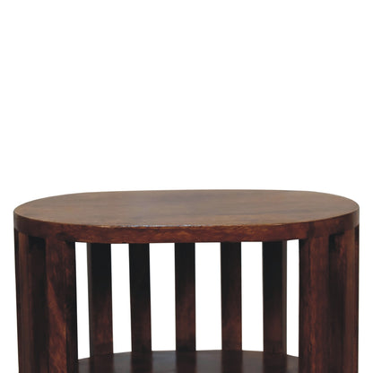 Chestnut Bedside - Ariella Double Shelf
