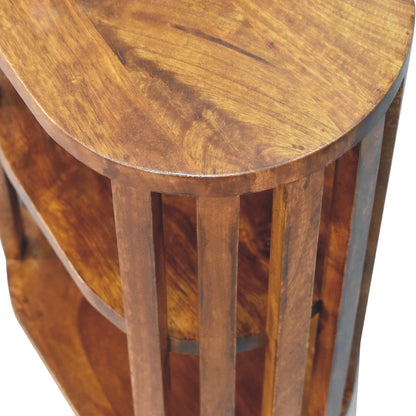 Chestnut Bedside - Ariella Double Shelf