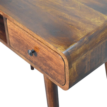 Chestnut Writing Desk - Curved