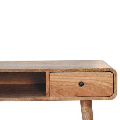 Oak-ish Writing Desk Curved