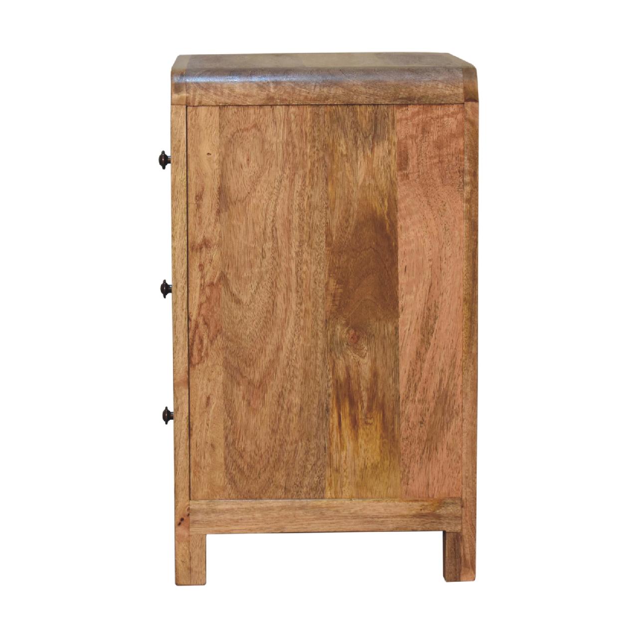 Oak-ish 3 Drawer Bedside - Aspen
