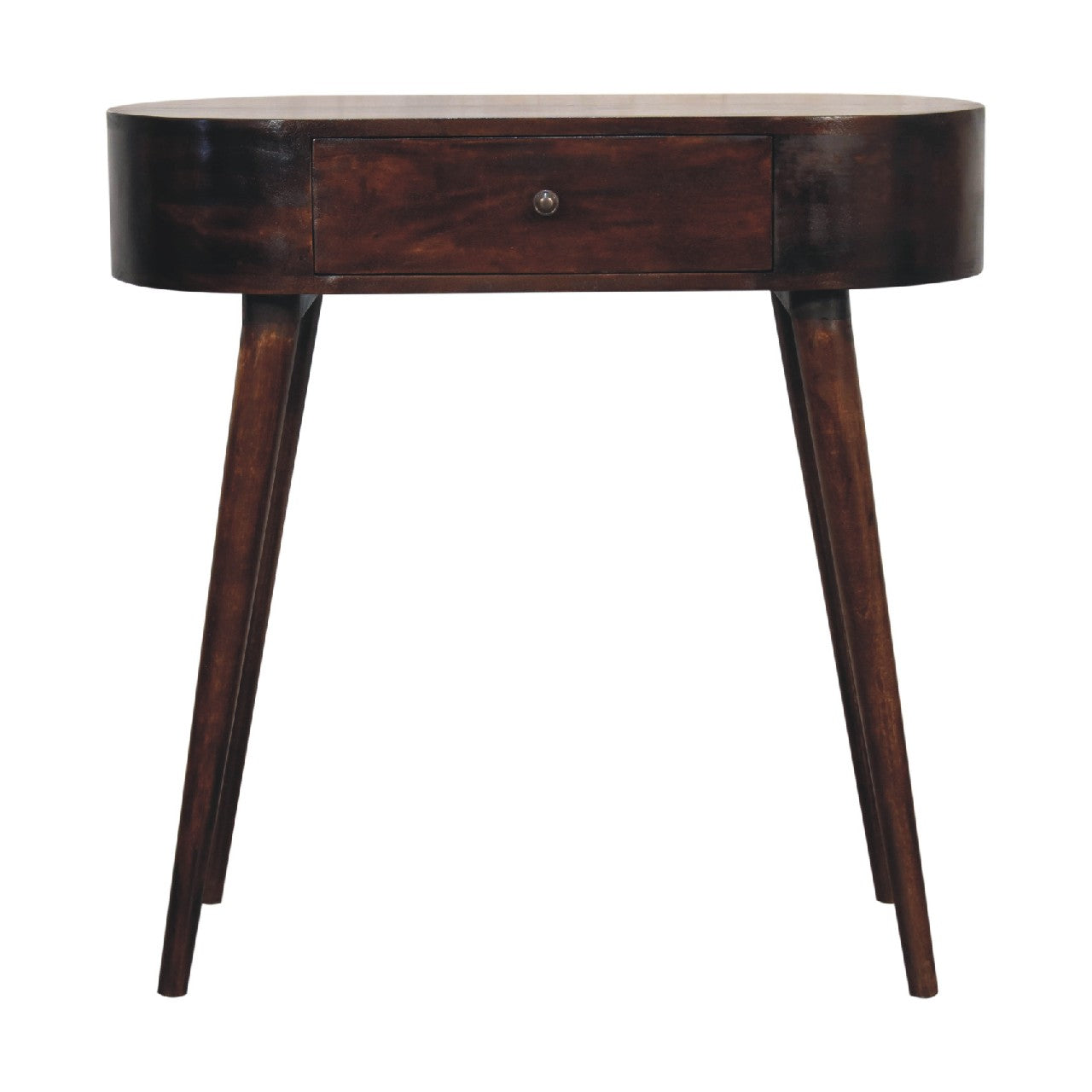 Walnut Console Table - Albion Light by Maple Manor in solid wood, dark walnut tone, single drawer front
