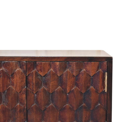 Walnut Cabinet - Mini Pineapple Carved Light