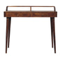 Chestnut Console Table - Elevated by Maple Manor, solid wood console table with chestnut drawers and brass knobs