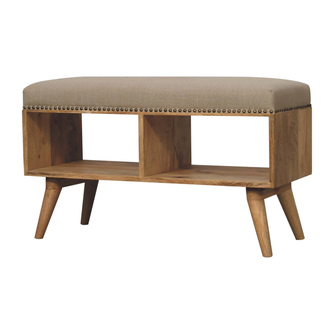 Open Bench - Studded Linen