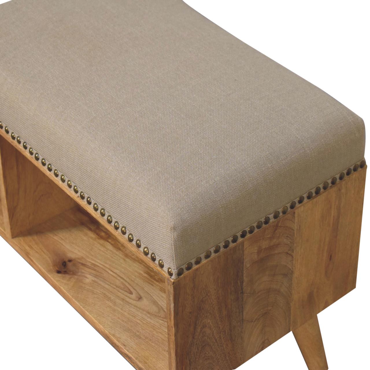 Open Bench - Studded Linen
