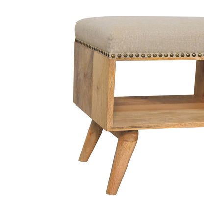 Open Bench - Studded Linen