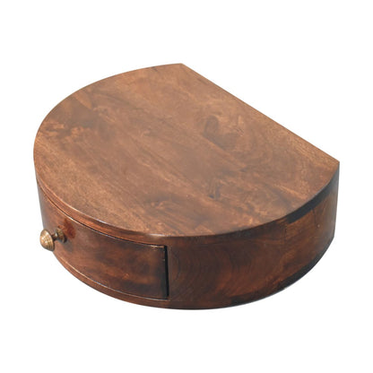 Walnut Wall Mounted Bedside - California Rounded