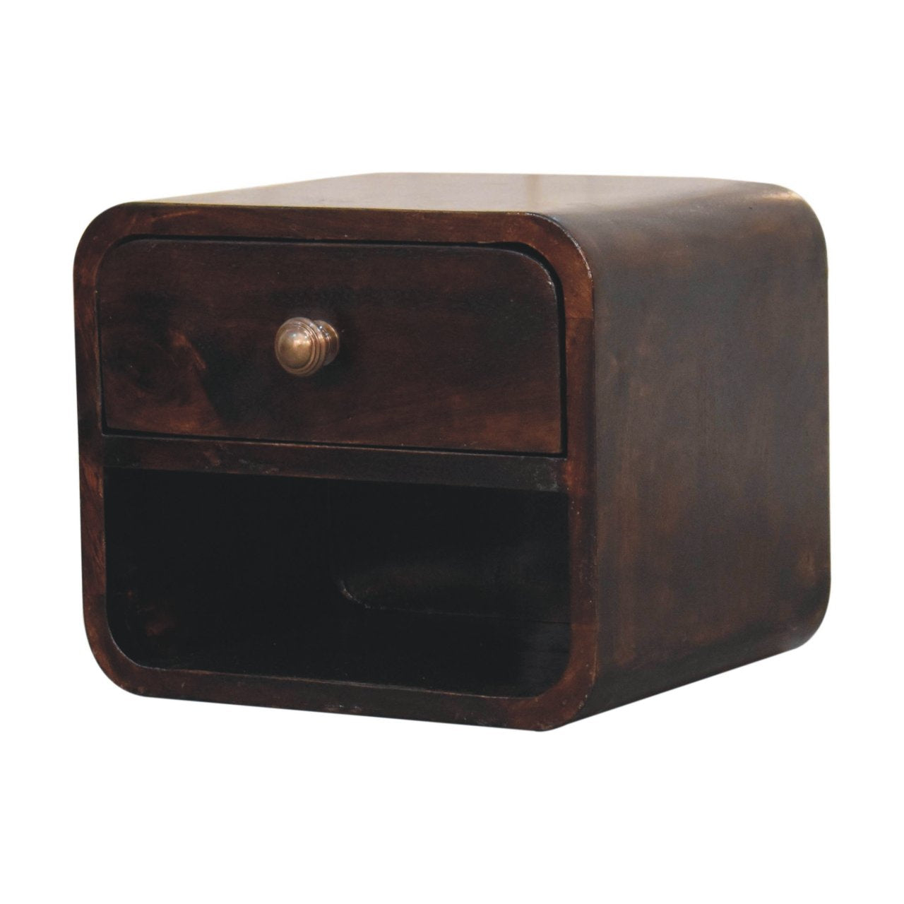 Wall Mounted Bedside - Mini Curved California Walnut