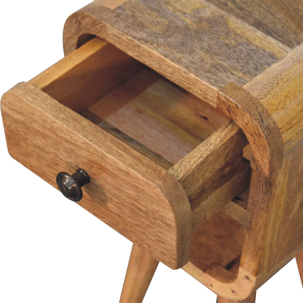 Oak-ish Bedside Extra Mini Curve Lower
