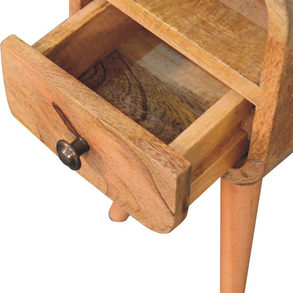 Oakish Bedside Extra Mini Curve