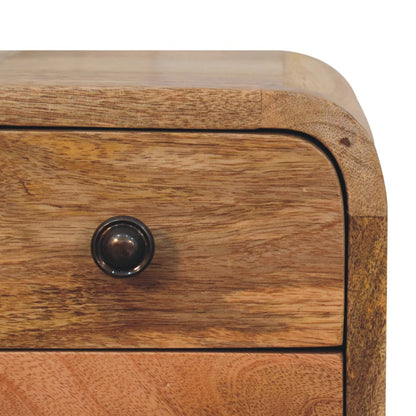 Oak-ish Bedside Extra Mini Curved