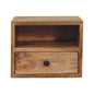 Wall Mounted Bedside Oak-ish Solis 1-Drawer by Maple Manor, solid wood bedside table with 1 drawer.