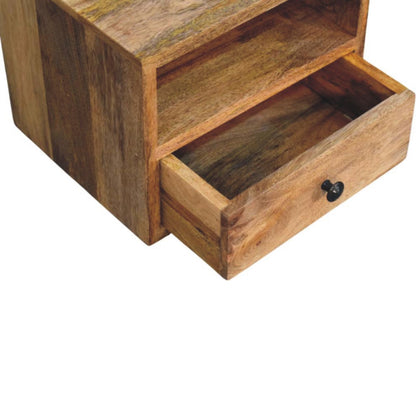 Wall Mounted Bedside Oak-ish Solis 1-Drawer