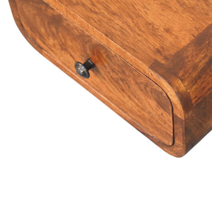 Wall-Mounted Chestnut Bedside - 1 Drawer Mini
