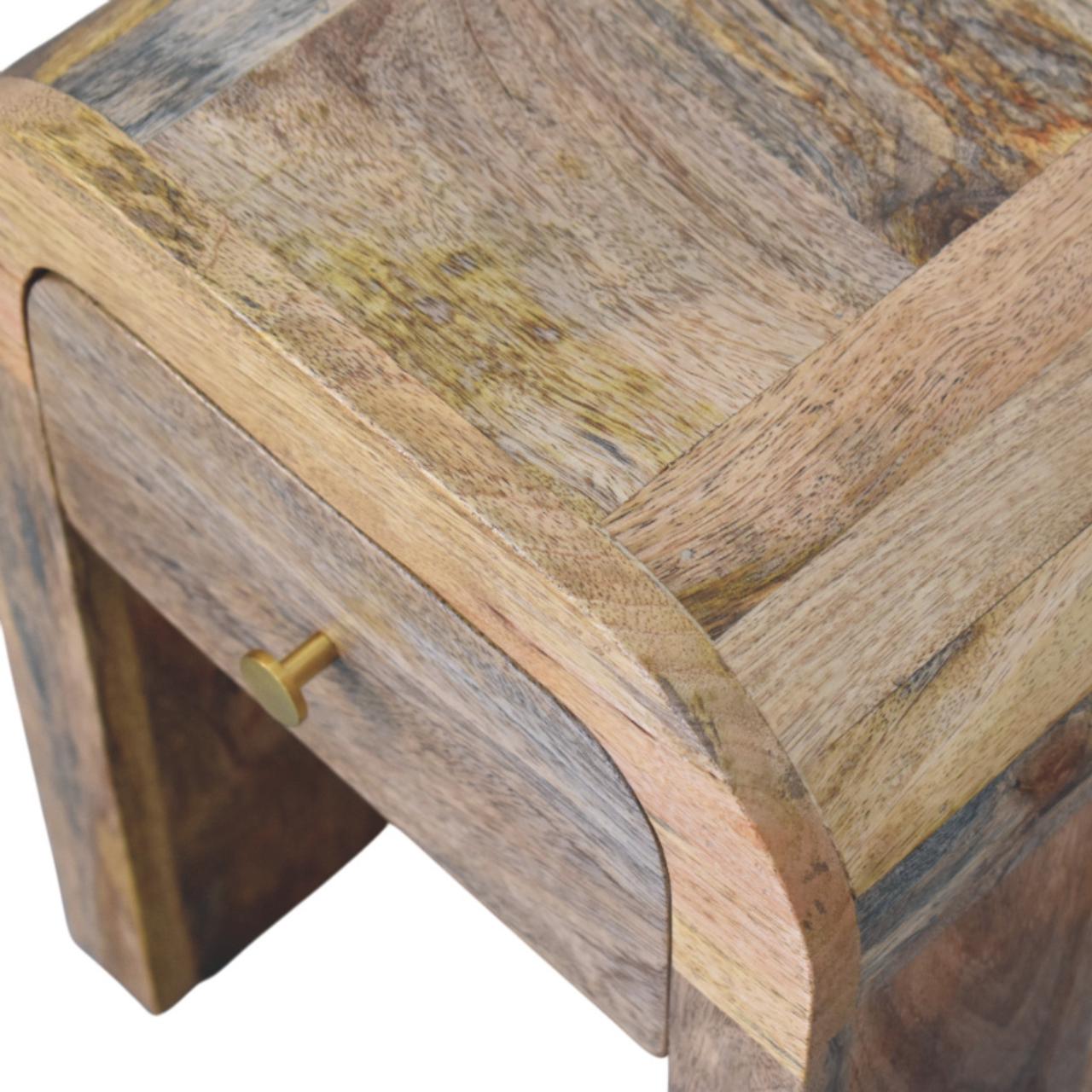Oak-ish Bedside Mini Darcy with Curved Edges