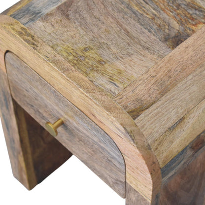 Oak-ish Bedside Mini Darcy with Curved Edges