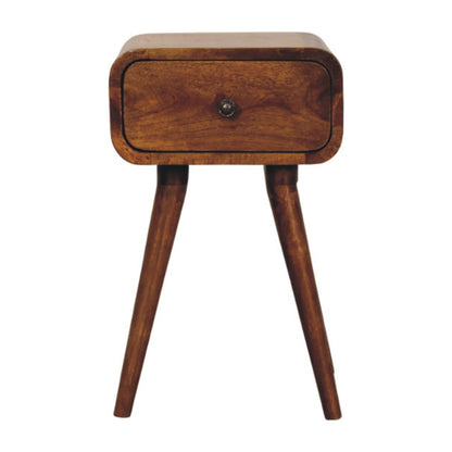 Chestnut Bedside with 1 Drawer Avora Mini by Maple Manor mango wood bedside table with single drawer