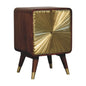 2 Drawer Chestnut Bedside Avora Brass Embossed Maple Manor bedside cabinet in solid wood with brass embossed drawer front