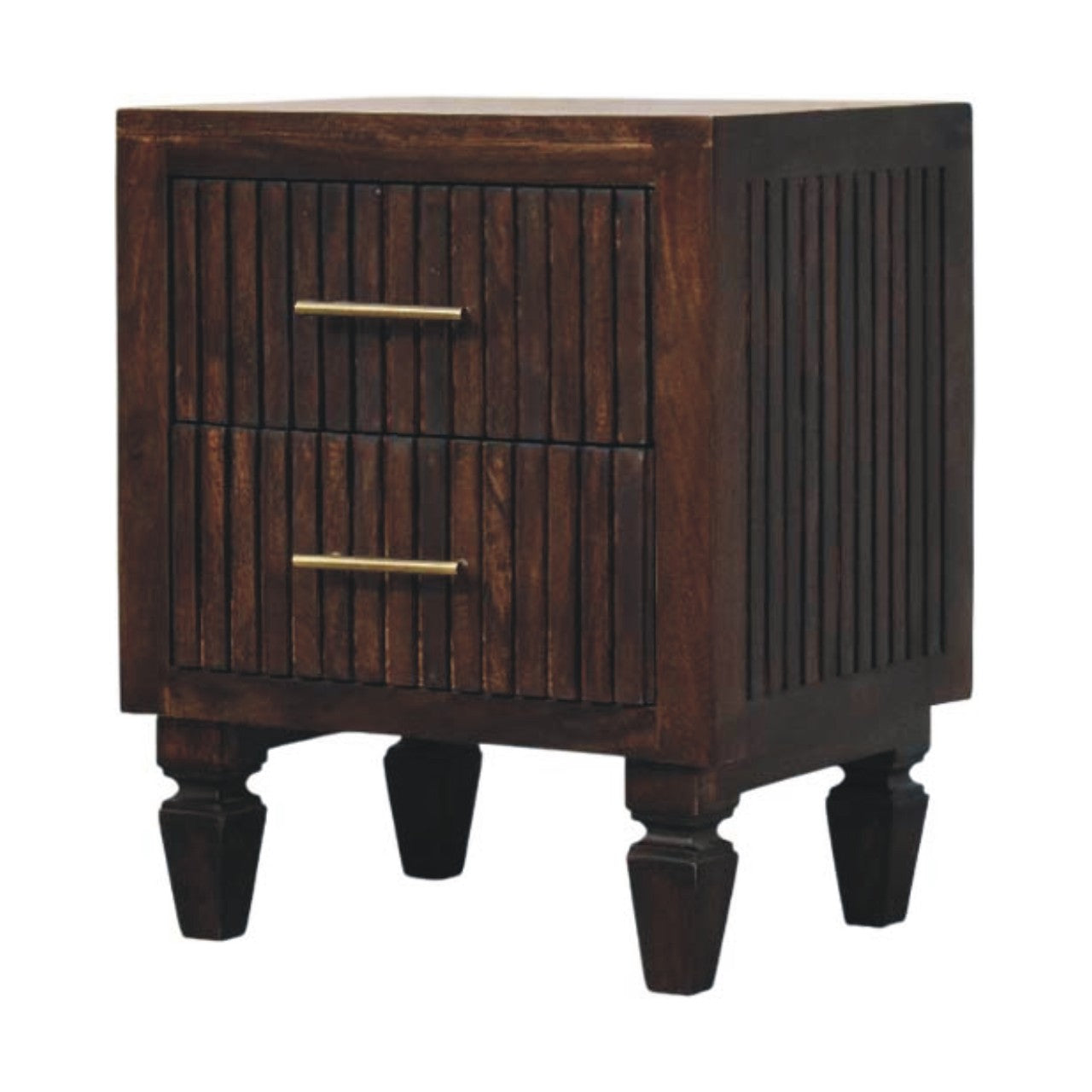 2 Drawer Bedside Belmont by Maple Manor solid wood bedside table with two drawers and brass bar pulls