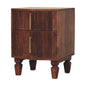 Bedside 2 drawer - Harper by Maple Manor solid wood bedside table with two doors and gold handles
