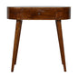 Chestnut Console Albion by Maple Manor, solid wood console table in chestnut with a single drawer and tapered legs.