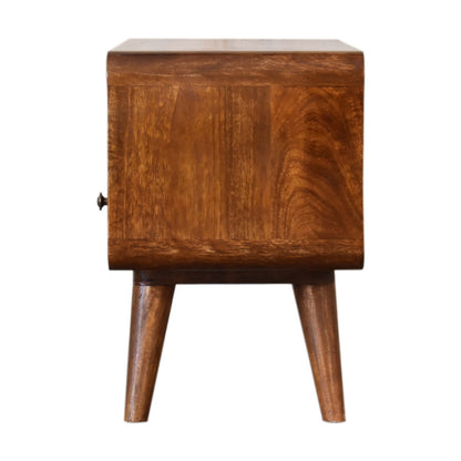Media Unit with 2 Drawers - Mini Chestnut Curved
